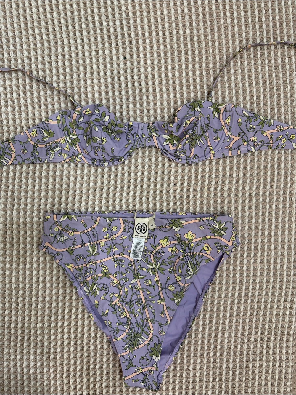 Tory Burch Lavender Floral Two-Piece High Waist Bikini